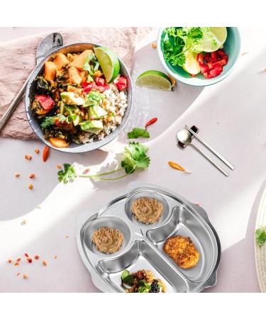 Buy Cabilock Cartoon Owl Stainless Steel Divided Plates for Kids - Durable & Portable Dining Dishes for Toddlers - Buy Online on GoSupps.com