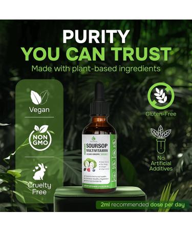 2 Pack Soursop Graviola Liquid Drops 1800mg Organic Soursop Bitters Liquid Antioxidant Blend Sea Moss Vitamin B6 C D3 Pure Leaf Extract Immunity Support 98% Absorption Vegan 4fl oz 2 Fl Oz (Pack of 2) - Buy Online on GoSupps.com