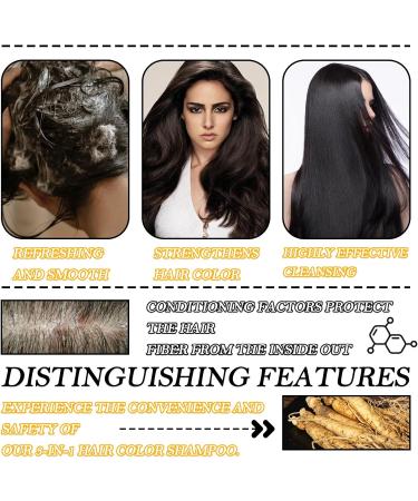 Black Hair Dye Shampoo 3 in 1 for Gray Hair Coverage Long Lasting lnstant Hair Shampoo for Women and Men(100 ml) - Buy Online on GoSupps.com