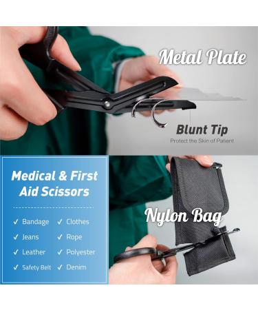 LI JIU Trauma Shears 4-Pack - 7.5 inch Bandage Scissors Set for EMT & Medical Use - Non-Stick Blades, Fluoride-Coated - Large Nurse Scissors - First Aid Essential - Buy Online on GoSupps.com
