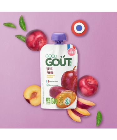 GOOD GO T - Gourdes Prune - Pur e B b - D s 4 Mois - 99 9% Prune - Sans Sucres Ajout s - Fabriqu En France - 10x120g - Buy Online on GoSupps.com