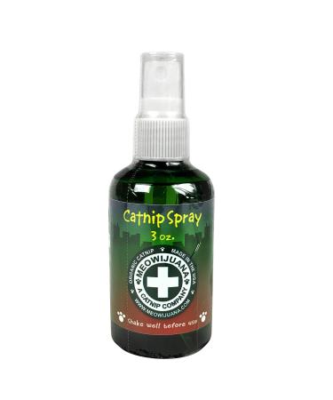 Meowijuana | Premium Catnip Spray Bundles | Organic | High Potency | Use On Cat Toys, Teasers, and Scratchers | Grown in The USA | Feline and Cat Lover Approved 3oz. Spray