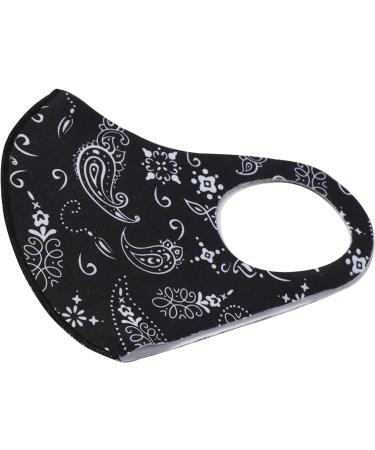 Komonee Paisley Face Mask - Washable & Reusable Cloth Mouth Cover for Men & Women - Dustproof & Breathable - Indoor/Outdoor Cycling, Skiing Protection - Pack of 5 (Black) - Buy Online on GoSupps.com