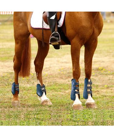 Free Gaiters & String Caps - 4-Set Gaaten Horse with Punch Protection | Neopren Tendon Gear for Jumping Riding Dressage - Blue M - Buy Online on GoSupps.com