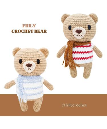 FRILY Crochet Bear - Small Knitted Amigurumi Toy for Kids and Adults - Handmade 7.5 Blue Stuffed Animal - Buy Online on GoSupps.com