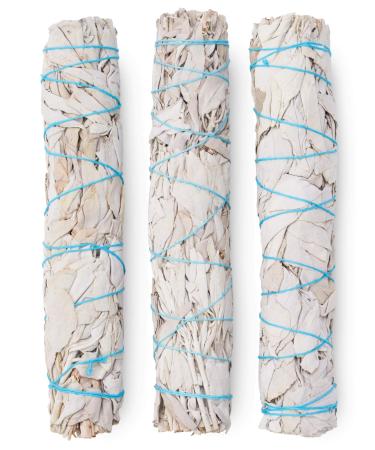 9-Inch White Sage Smudge Sticks  Sustainably Harvested  for Smudging & Cleansing  Instructions Included (3 Pack)