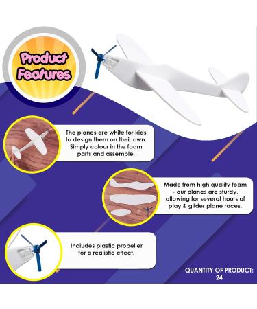 Twiddlers 24 Styrofoam Gliders - Fun Craft Kits for Kids | Perfect Gifts & Activities for Children's Birthdays - Buy Online on GoSupps.com