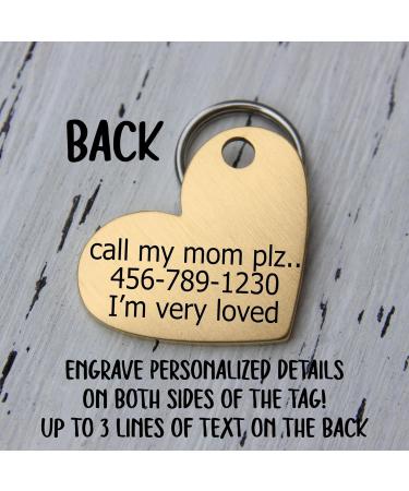 Dog Tags for Pets Engraved ID Tag Personalised Dog Name Tags Customised Cat Tags Deep Laser Engraving Free Engraved on Both Sides Various Design Options (Heart) - Buy Online on GoSupps.com