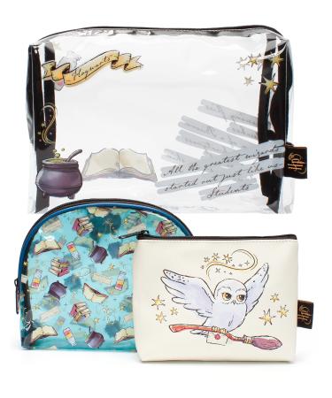 Harry Potter Cosmetic Bags 3 Make-Up Organiser Case Girls Ladies Hedwig Gift