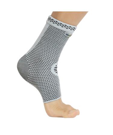 Neotech Care Ankle Support Sleeve - Bamboo Fiber Knitted Fabric - Light Elastic & Breathable - Medium Compression - Sports Exercise Gym - Right or Left Foot Men Women - Grey (Size S 1 Pair) S 2 - Buy Online on GoSupps.com