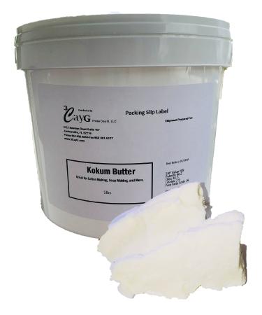 Raw Kokum Butter 5LB 100% Pure for Lotion Making, Soap making, Body Butters, and More (5LB) 5 Pound (Pack of 1)