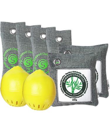 Buy Bamboo Activated Carbon Odor Remover Set | 2x200g Air Purifier Bags & 4x75g Dehumidifiers | Perfect for Shoes Cars and Home | International Shipping - Buy Online on GoSupps.com