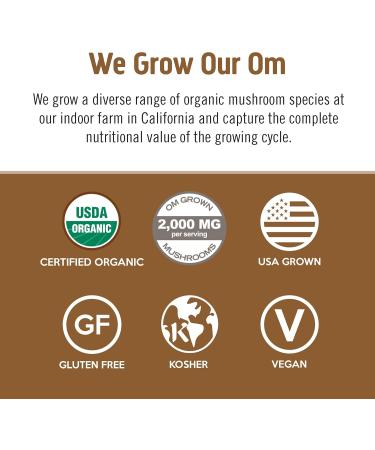 Om Mushroom Superfood Coffee Latte Blend Mushroom Powder Single Serve 10 Count Lion's Mane Cordyceps Reishi Chaga Energy & Mental Clarity Support Supplement (Pack of 2) - Buy Online on GoSupps.com