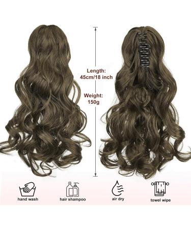 Dcbaboo 18inch Claw Clip in Ponytail Hair Extensions Long Wavy Ponytail Extension Curly Synthetic Pony tails Natural Wave One Piece Hairpiece Fake Ponytail for Women Ash Blonde 18 inch 150g Ash Blonde - Buy Online on GoSupps.com