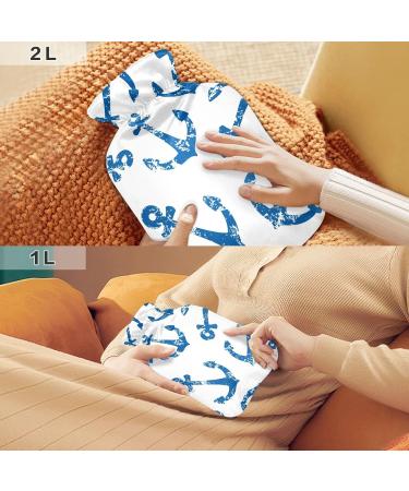 Anchors 2L Hot Water Bottle with Cover | BPA-Free Large Bag for Pain Relief - Ideal for Bed Hands & Feet - Buy Online on GoSupps.com