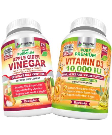FRESH HEALTHCARE Apple Cider Vinegar and Vitamin D3 - Bundle