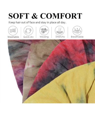 CAKURE Boho Tie-Dyed Wide Headbands Pack of 4 - Non-Slip Turban Sweatbands for Women and Girls - Buy Online on GoSupps.com