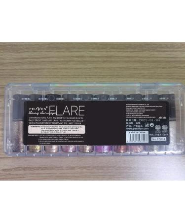 10Pcs Waterproof Glitter Eyeliner Liquid Eyeshadow Sticks Kit - Longwearing Professional Makeup for Eyes - 10 Colorful Shades - Buy Online on GoSupps.com