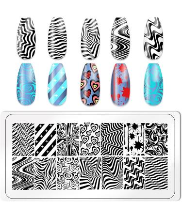 KAAGEE 5Pcs Geometry Nail Stamping Plates Set with Stamper and Scraper - Nail Art Design Template for Unique Nail Designs - Buy Online on GoSupps.com