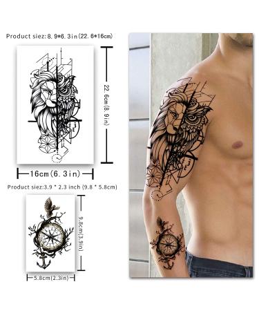 Yazhiji 56 Sheets Temporary Tattoos Stickers - Half Arm Shoulder and Tiny Fake Tattoo Designs for Men and Women - Buy Online on GoSupps.com