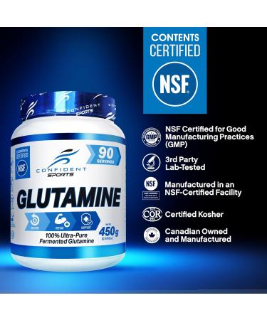 CONFIDENT SPORTS - 100% Pure Micronized Pharmaceutical Grade Glutamine Powder 125 Gram 25 Servings 25 Servings (Pack of 1) - Buy Online on GoSupps.com