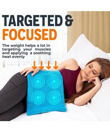 Cure Choice 3-in-1 Weighted Heating Pad with Massager - 12x24 Large Electric Heat Pad for Back Pain Relief, Cramps - 3 Heat & 3 Massage Settings - Ultra Soft Heat Pad (Blue) - Buy Online on GoSupps.com