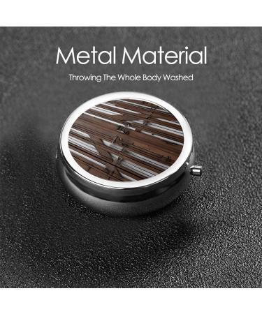 Rustic Stall Wooden Door Mini Round Pill Box - 3 Compartment Travel Pill Organizer | Portable Pocket Medicine Case for Home & Office - Buy Online on GoSupps.com