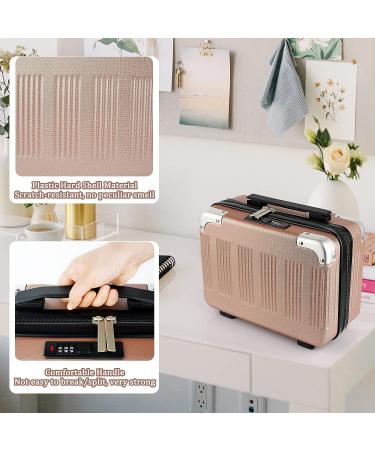 Lzttyee Small Hard Shell Cosmetic Case - Rose Gold | Portable Travel Makeup Suitcase - Buy Online on GoSupps.com