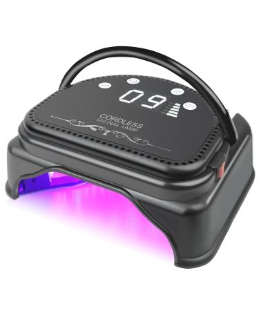 Lumcrissy Professional Cordless UV LED Nail Lamp  Rechargeable Led UV Gel Nail Dryer  UV Light for Nails Portable LED Gel Nail Curing Dryer  Curing Lamp with Touch Screen Sensor Black