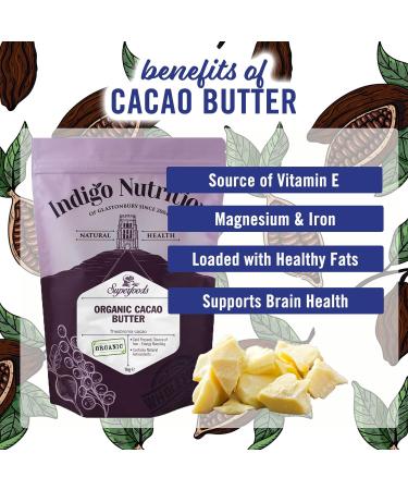 Indigo Herbs Organic Cacao Butter 500g - Pure, Natural, and Vegan-Friendly - Buy Online on GoSupps.com