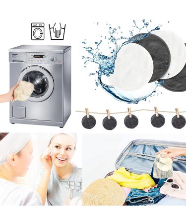 20 Washable Slaughtering Pads | Soft Reusable Cotton Makeup Towels for Facial Cleaning - Gray & White - Buy Online on GoSupps.com