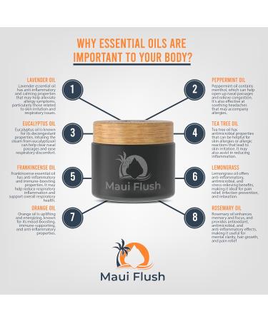 Maui Flush - Black Hawaiin Gormet Sea Salt Nasal Rinse for Neti Pot. Essential oils: Tea Tree Eucalyptus Orange Peppermint Lemongrass Rosemary Lavender Frankincense Xylitol - Buy Online on GoSupps.com