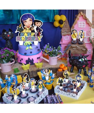 37pcs Coraline Cake Decorations with 1pcs Halloween Cake Topper 36pcs Cute Cupcake Toppers for Girls Birthday Party Decorations - Buy Online on GoSupps.com