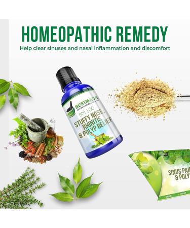 Best Made Natural Products Stuffy Nose & Sinus Relief - BM100 Drops for Rhinitis Congestion & Allergies - Buy Online on GoSupps.com
