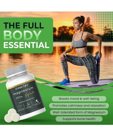 Magnesium Glycinate 400mg High Absorption Chelated Magnesium Supplement for Sleep Support Stress Relaxation Vegan Non-GMO Magnesium Tablets Made in USA 120 Tablets - Buy Online on GoSupps.com