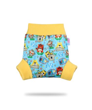 Petit Lulu Overpants (Pull-on Overpants) Size XL (13kg +) for diaper pants and night diapers (Jungle at School)