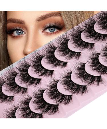 Zenotti E Fluffy False Eyelashes 18mm - 10 Pairs | Faux Mink D Curl Cat Eye Lashes - Buy Online on GoSupps.com