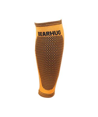 Bearhug Calf Compression Sleeve for Men and Women - Shin Splints Support for Torn Muscle and Leg Cramps - Bamboo Calf Support for Sports Running Gym M (13.0 - 15.0" Calf) Single