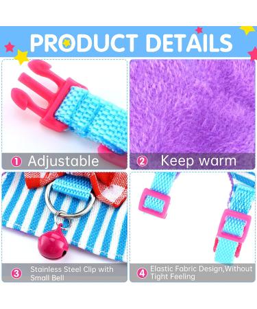 2-Piece Small Animal Harness and Leash Set for Walking - Comfort Padded Vest for Guinea Pig, Hamster, Ferret - S Blue/Black - Buy Online on GoSupps.com