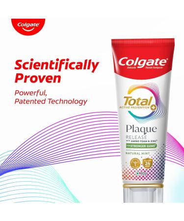 Colgate Total Plaque Release Toothpaste | Tooth Paste with Amino Foam & Zinc | Colgate Paste Toothpaste for Stronger Gums | 3X More Effective at Fighting Plaque - Natural Mint (80gm)(2.8 Ounce) - Buy Online on GoSupps.com