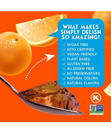 Simply Delish Natural Orange Jel Dessert - Sugar Free, Non-GMO, Gluten Free - 0.7 OZ - Buy Online on GoSupps.com