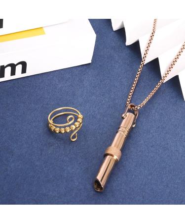 Anapana Breathing Necklace Set for Stress Relief and Anxiety - Mindful Whistle Necklace for Men and Women - Meditation Aid - Buy Online on GoSupps.com