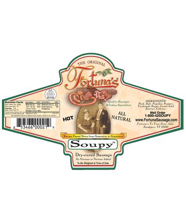 Fortuna's Hot Calabria Style Dry Salami - 2 Pack (10 oz. each) | Handmade Spicy Hot Salami, Nitrate & Gluten-Free - Buy Online on GoSupps.com