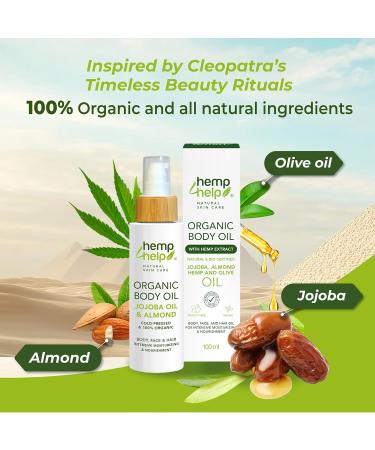 Ancient Egyptian Organic Skin Oil Jojoba Almond & Olive Oil Blend | 100ml | Cleopatra-Inspired Recipe for Body Face & Hair Care for Glowing Healthy Skin - Cold-Pressed Vegan & Cruelty-Free - Buy Online on GoSupps.com