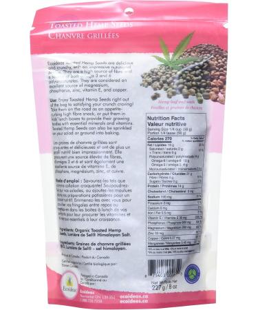 Ecoideas ECO-OC2 Nutri Crunch-Toasted Hemp seeds with pink Himalayan Salt 227g - Buy Online on GoSupps.com