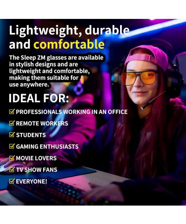 Blue Light Blocking Glasses | Ultra Light Amber Tint for Gaming Sleep & Eye Strain Relief - Buy Online on GoSupps.com