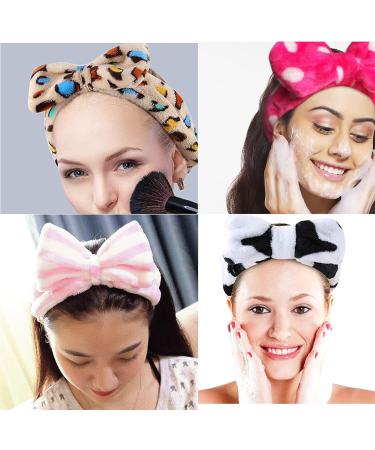 6-Piece Coral Fleece Bow Headbands for Women | Elastic Spa Cosmetic & Yoga Headbands - Perfect for Face Washing & Showers - Buy Online on GoSupps.com