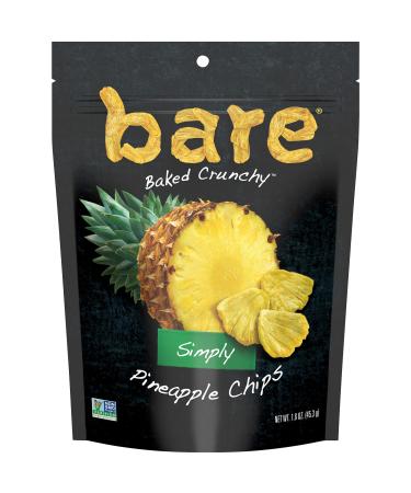 bare Baked Crunchy Simply Pineapple Chips, Fruit Snack Pack, Gluten Free, 1.6 Ounce (Pack of 6) Simply Pineapple 1.6 Ounce (Pack of 6)