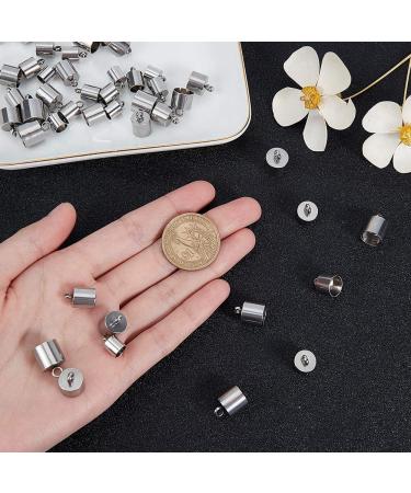 UNICRAFTALE Stainless Steel Cord Ends - 50pcs, 5 Sizes Smooth Tube Caps for Jewelry Making - Metal Color, 6/7/8/9/10mm - Buy Online on GoSupps.com