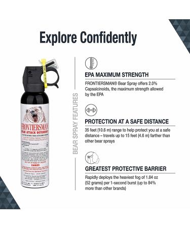 SABRE Frontiersman 9.2 Ounce Bear Spray Deterrent and Bear Horn with Locking Top - Buy Online on GoSupps.com